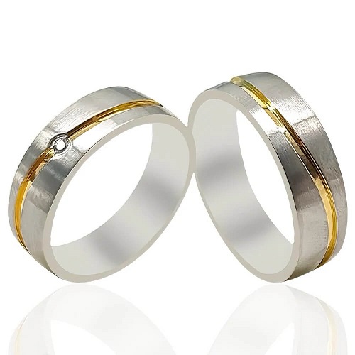 Polished Textured Wedding Bands - 51609