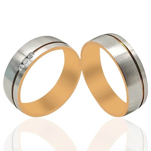 Polished Textured Wedding Bands - 51610