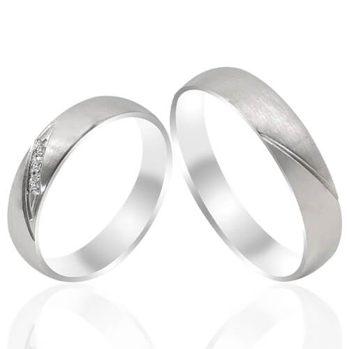 Rustic Textured Integrated Solitaire Wedding Bands - 52008
