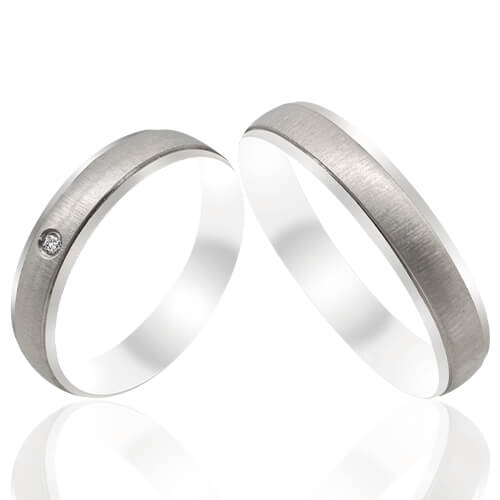 Rustic Textured Scattered Diamond Wedding Bands - 52013