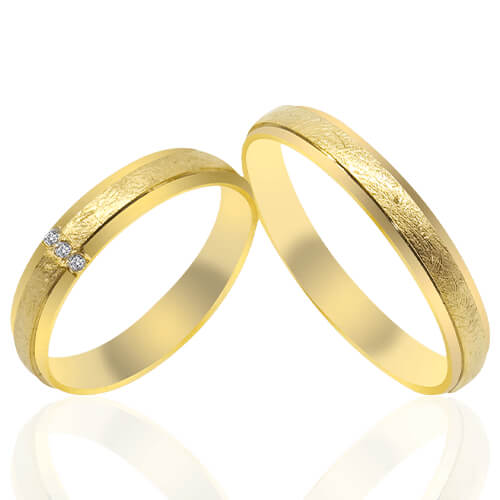 Textured Cross Diamond Accent Wedding Bands - 51906