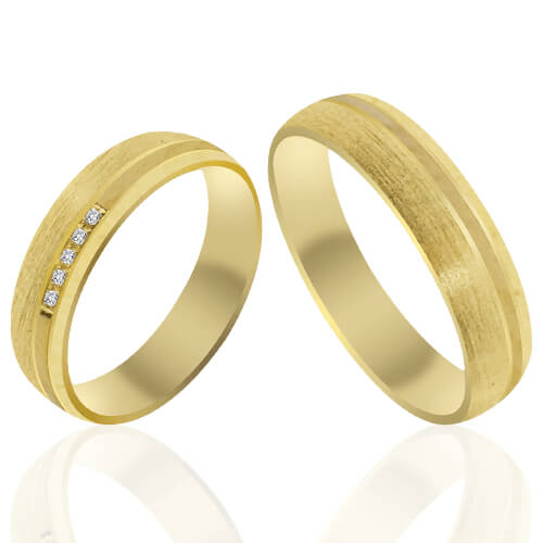 Satin Vertical Diamond Bar Wedding Bands - 51908
