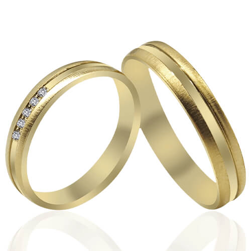 Satin Groove Diamond Accent Wedding Bands - 51905