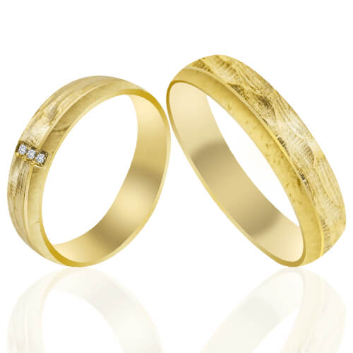 Artisan Textured Diamond Accent Wedding Bands - 51909