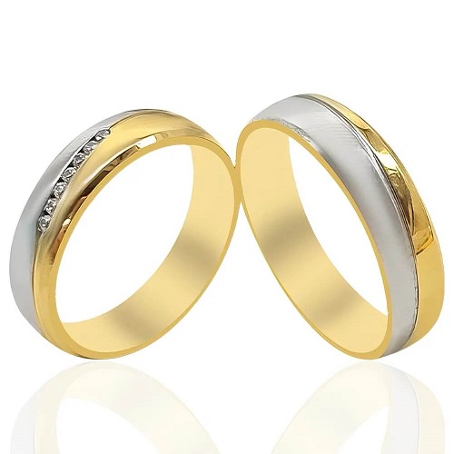 Polished Textured Wedding Bands - 51606