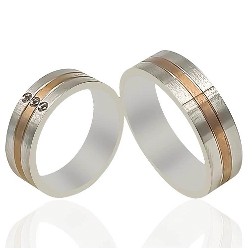 Polished Textured Wedding Bands - 51605