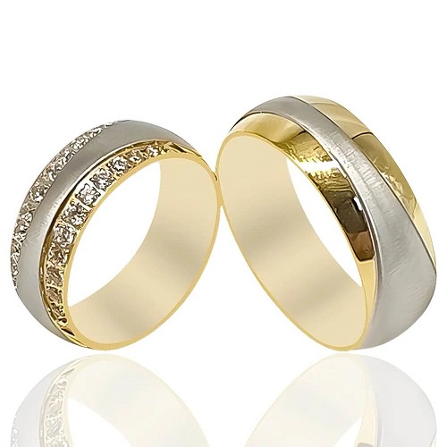 Polished Textured Wedding Bands - 51601