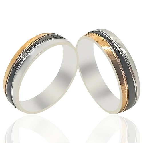 Polished Textured Wedding Bands - 51603