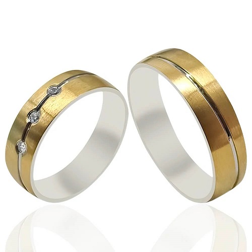 Polished Textured Wedding Bands - 51611