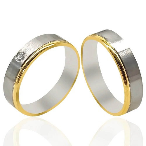 Polished Textured Wedding Bands - 51616